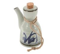 BESTYASH Japanese Style Ceramic Oil Dispenser Vinegar and Soy Sauce Pot Smooth Condiment Bottle for Home Restaurant Kitchen Use