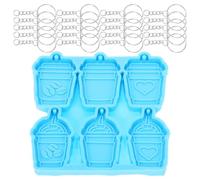 BESTYASH Keychain Mold Silicone Beverage Cup Key Chain Charm Mold for Families and Lovers Assorted Color Coffee Cup Shaped Easy to Clean and Easy to Take for DIY Crafting and Creating