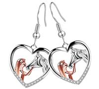 BESTYASH Kiss Horse Drop Earrings for Girls Metal Animal Dangle Ear Accessories Trendy Earrings for Teen Girls and Women