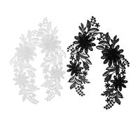BESTYASH Lace Appliques for Sewing Making Crafts Projects 2pair Floral Embroidery Vintage Sew on Patches with Delicate and Breathable Design and Wedding Party Accessories