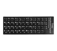 BESTYASH Laptop Keyboard Decals 2 Sheets Thai Language Stickers Black Matte Vinyl for Computer Key Replacement