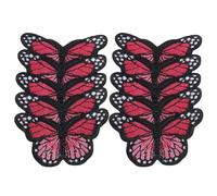 BESTYASH Large Butterfly Patch Polyester Material for Clothing and Bags 10pcs Iron-on Embroidered Fabric Patches with Unique Design, for Projects and Clothing Repair Decoration