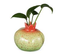 BESTYASH Large Ceramic Pomegranate Vase Green Flower Vase Living Decor Fruit Shape Hydroponic Plant Holder