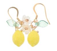 BESTYASH Lightweight Hypoallergenic Tropical Lemon Earrings for Women Minimalist Fruit Dangle Jewelry Citrus Charm for Summer Casual and Work Wear