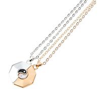 BESTYASH Magnetic Couples Necklace Set Pendant, Matching Yin Yang Necklaces in Matte Gold and Silver, Magnetic Neck Jewelry for Valentine’S Day