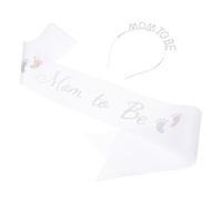 BESTYASH Maternity Sash Crystal Headband Tiara Crown for Baby Shower Mom be Headwear Rhinestone Decoration for Picture Taking