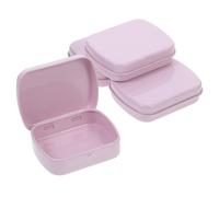 BESTYASH Metal Hinged Tin Box Portable Small Storage Container 60x47x15mm Pink Rectangle Candy and Jewelry Organizer 4pcs Set