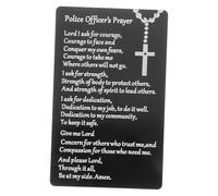 BESTYASH Metal Wallet Card Police Officer Prayer Card Graduation for Him Engraved Keepsake for Daily Prayers