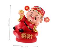 BESTYASH Mini Resin Chinese of Wealth Figurine Durable Feng Shui Ornament for Car Dashboard Office Desk and Home Decor Portable Lucky Sculpture to Attract Prosperity and Fortune