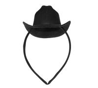 BESTYASH Mini Top Hat Headband 13.5Cm Black Fascinator for Women, Vintage Dress Up Accessory for Halloween, Birthday and Holiday Party Costume