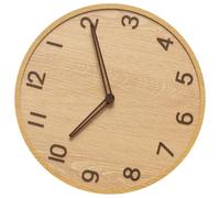 BESTYASH Modern Silent Wall Mounted Clock Wood Grain Quartz Decor for Living Minimalist Round Hanging Clock with Large Numbers Stylish Housewarming Gift for Home and Office