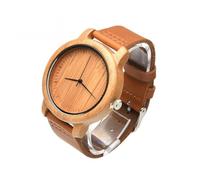 BESTYASH Natural Bamboo Wooden Watch with Leather Band Casual Vintage Wristwatch for Men Includes Box Lightweight Durable Design for Any Occasion