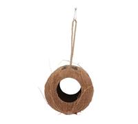 BESTYASH Natural Coconut Shell Nest Eating Feeder Safe Secure Hiding Multifunction Design Pet Hideout for Birds and Lizards