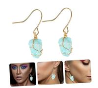 BESTYASH Natural Crystal Rough Stone Earrings for Women Handmade Irregular Dangle Ear Pendants with Gold Wire Wrap Lightweight Jewelry for Parties and Daily Wear