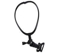BESTYASH Neck Hanging Microphone Rack Adjustable Microphone Clip Black Plastic Metal Comfortable to Wear Reduces Vibrations Ergonomic Neck Design for Performers and Artists in Outdoor