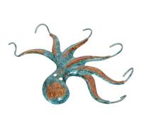 BESTYASH Octopus Decorative Iron Wall Hook Heavy Duty Wrought Metal Wall Mounted Hanger for Kitchen Bathroom Towel Coat Storage Hook, Nautical Animal Design for Home Organization