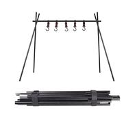 BESTYASH Outdoor Aluminum Alloy Camping Hanging Rack Small Triangular Picnic Organizer Multi-Functional Storage Shelf with Hooks for Travel and BBQ