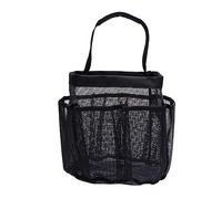 BESTYASH Oxford Cloth Mesh Bathroom Bag Organizer Durable Quick Dry Tote with Handle for Cosmetics Toiletries Towels Brushes and Black