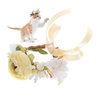 BESTYASH Pet Floral Hair Wreath Comfortable Flower Headpiece for Cats Dogs Rabbits Hamsters Adorable Garland for Daily Wear and Special Occasions Like Halloween Christmas Birthdays