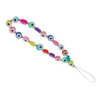 BESTYASH Phone Charm Chain Beads Phone Wrist Rope Evil Eyes Acrylic Polymer Clay Lightweight Wear Resistant for Keys and Cameras Travel and Occasion Random Color