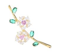 BESTYASH Plum Blossom Crystal Brooch Pin Elegant Floral Lapel Pin for Women Lightweight Crystal Flower Jewelry for Weddings Banquets Everyday Outfits Loved Ones
