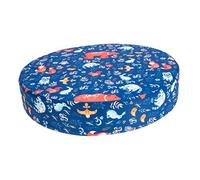 BESTYASH Portable Blue Round Chair Cushion for Kids and Toddlers, Lightweight Sponge and Polyester Fiber Booster Seat with Heighten Zipper Closure, for Feeding and Drawing Times