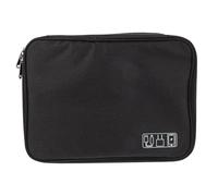 BESTYASH Portable Electronics Organizer Bag Black with High Elastic Fixation Polyester Zipper Storage Pouch Keep Things in Order Efficiently for Travel Cable and Digital Accessories