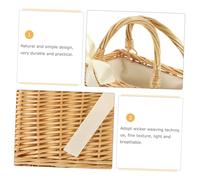 BESTYASH Portable Wicker Flower Basket Hand-woven Rural Style Handbag for Flowers Vegetables and Storage Lightweight Breathable Natural Material with Handle Multi-purpose Decorative Tote