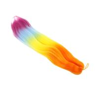 BESTYASH Pre Stretched Synthetic Braiding Wig High-temperature Resistant Crochet Braids Hair Extension for Women Festival and Daily Wear Rainbow Colors