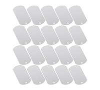 BESTYASH Puppy Id Tags Aluminium Dog Tags 25Pcs Blank 50X30Mm Silver Metal for Pet Collar and Lost Pet Identification