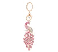BESTYASH Purple Peacock-shaped Rhinestone Keychain, Carefully Polished Alloy Key Ring with Festive Look and Easy to Carry Design, for Car Keys Or Bag Accessories