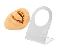 BESTYASH Realistic Face Model Tongue Piercing Fake Septum Piercing Practice Silicone Tattoo Skin Display Tool