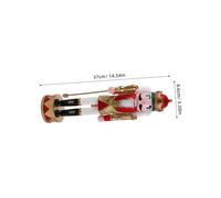BESTYASH Red Gold Sequin Wooden Nutcracker Soldier Figurine Christmas Party Decor Standing Puppet Shelf Decoration for Holiday Table and Home Display