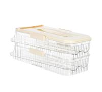 BESTYASH Refrigerator Egg Holder Container with Lid Automatic Rolling Organizer for Up to Eggs Space Saving for Easy Access Kitchen Fridge