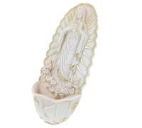 BESTYASH Resin Holy Water Font Wall Hanging Decor Our Lady of Guadalupe Catholic Holy Water Basin for Home and Church Entrance Religious Living Wall Sculpture