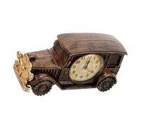 BESTYASH Retro Classic Car Clock Ornament in Black Plastic with Creative Vintage Style, Desktop Decoration for Living Room and Hotel, Chic Indoor Clock Adornment with Ticking Style