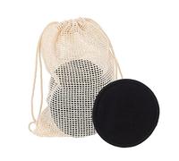 BESTYASH Reusable Bamboo Makeup Remover Pads 16pcs, Black 3-layer Fiber Round Face Cleaning Pads with Washable Cotton Mesh Bag for Gentle Facial Cleansing and Eye Makeup Removal