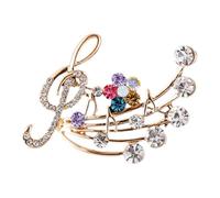 BESTYASH Rhinestone Music Note Brooch Pin for Women Sparkling Gold Lapel Pin Decorative Music Symbol Accessory for Jackets Sweaters Coats Gift for Valentine Day and Christmas