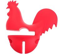 BESTYASH Rooster Silicone Spill Stopper Pot Lid Clip Cartoon Boil Lifter Kitchen Accessories Red Cookware Overflow Prevention Clip for Slow Cooking and Stew