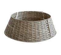 BESTYASH Rustic Farmhouse Christmas Tree Collar Skirt Reusable Artificial Tree Stand Cover Base with Woven Rattan Texture Material for Festive Holiday