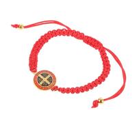 BESTYASH Saint Benedict Religious Bracelet Lightweight Alloy Red Knot String Wristband for Casual and Formal Wear
