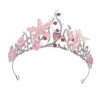 BESTYASH Seashell Mermaid Crown: Sea Ocean Tiara Costume Fish Headband Sparkly Hair Accessory For Girls Birthday Party