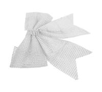 BESTYASH Silver Accessories Christmas Design Bows with Tree Adorable Festive Sparkle, Large Fabric Bows for Season Decorating Holiday Bags and Clothing