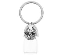 BESTYASH Silver Skull Pet Urn Keyring Made of Metal and Glass, Easy to Refill and Carry, Hanging Ornament for Handbags or Purse, Memorial Keepsake for Friends Who Have Lost Their Pets