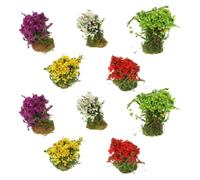 BESTYASH Simulated Faux Flower Cluster 10Pcs Resin Miniature Grass Tuft Model for Sand Table Diorama and Outdoor Garden Landscape Design
