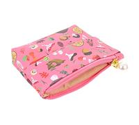 BESTYASH Small Cosmetic Makeup Bag Coin Pouch Mini Change Storage Bag for Children Pink Mushroom Pattern Travel Organizer