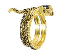 BESTYASH Snake Shaped Serpentine Zircon Ring Creative Fashion Unisex Jewelry Mic Accessory for Christmas Party