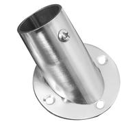 BESTYASH Stainless Steel Angled Flange Rod Holder Triangular Shower Curtain Rod Support Bracket for Adjustable Bathroom and Wardrobe Pole Installation