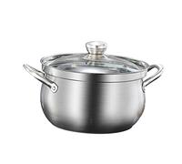 BESTYASH Stainless Steel Soup Pot for Home Cooking Thickened Base and Two-Ears Design Includes Lid for Stew Pot Use