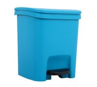 BESTYASH Step Trash Can with Lid Pedal Kitchen Waste Bin for Bedroom Bathroom Office Easy Clean Plastic Garbage Container Modern Lake Blue Design Odor Sealing Home Recycle Bin